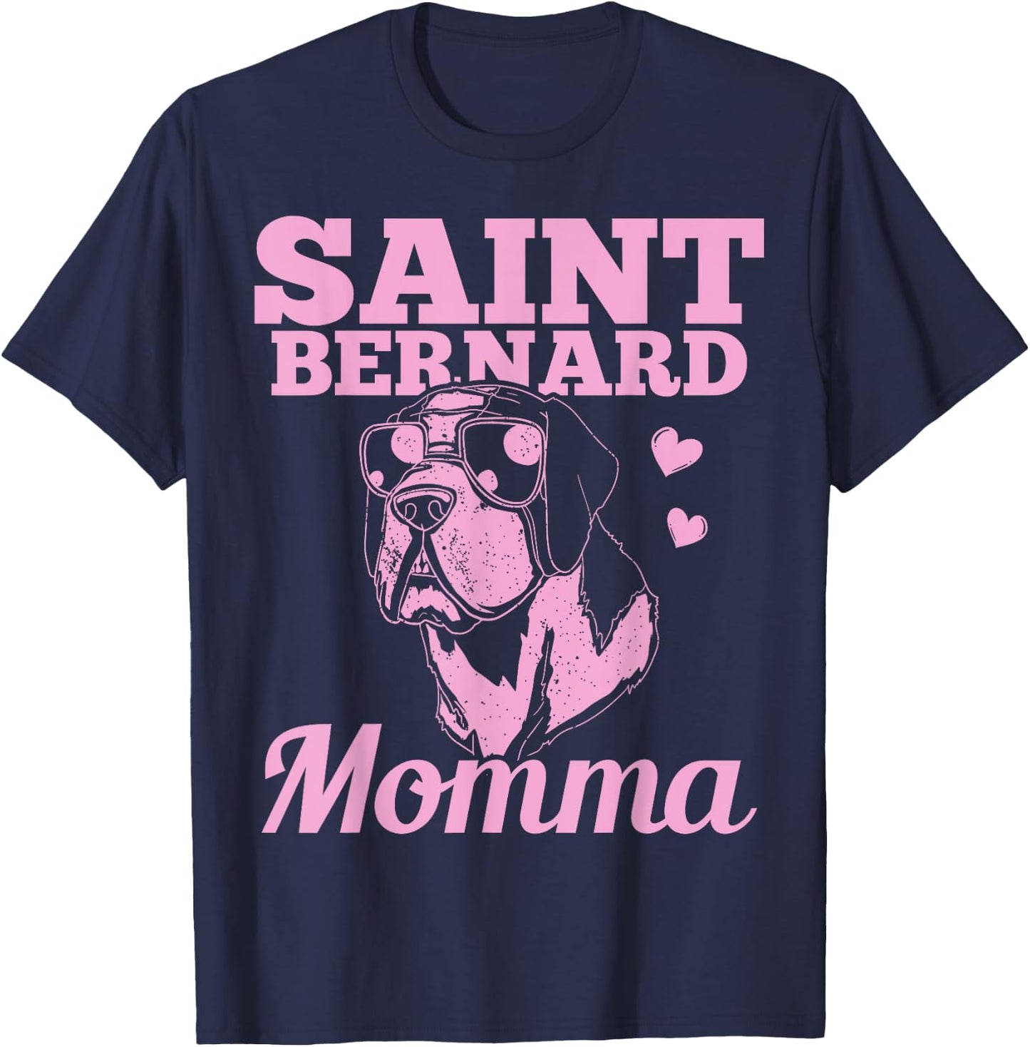 Saint Bernard Momma Dog Mom Mama Gift Men Women Girls Kids T-Shirt - T-Shirt | Navy