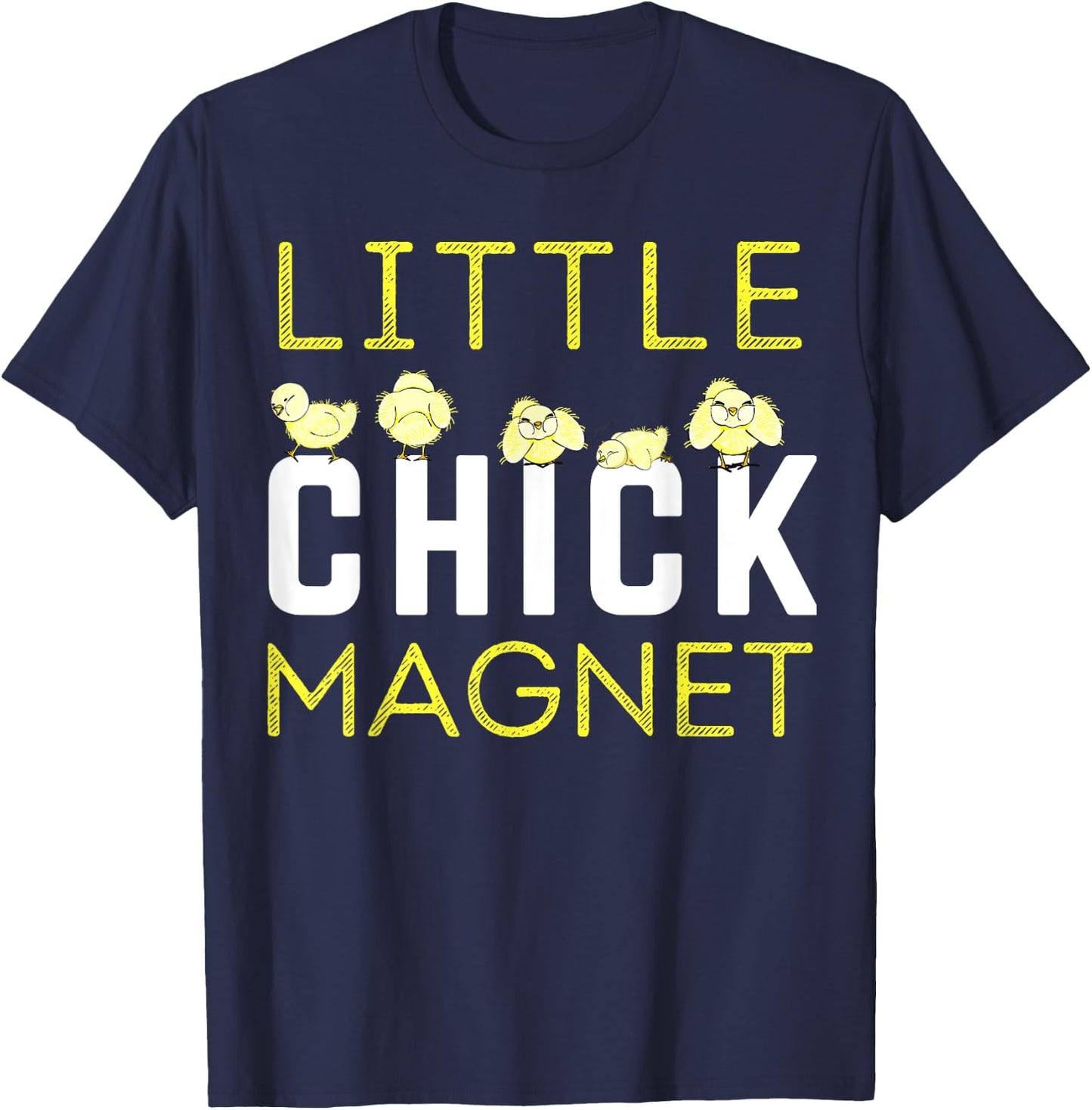 Little Chick Magnet Spring Summer Farm Boy Boys Toddlers Fun T-Shirt - T-Shirt | Navy