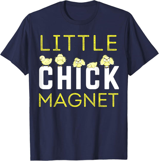 Little Chick Magnet Spring Summer Farm Boy Boys Toddlers Fun T-Shirt - T-Shirt | Navy