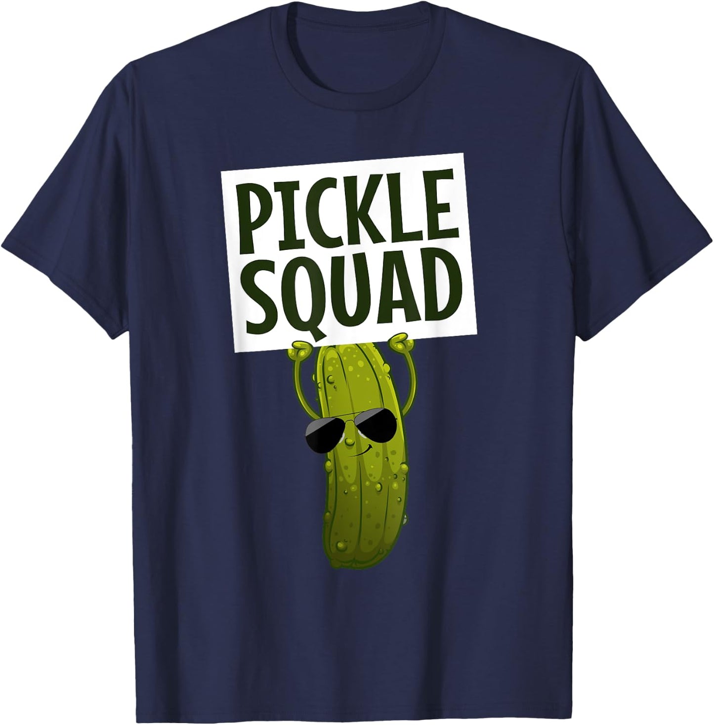 Funny Pickle Design Women Kids Cucumber Pickle Lover T-Shirt - T-Shirt | Navy