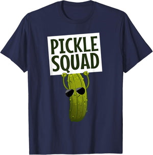 Funny Pickle Design Women Kids Cucumber Pickle Lover T-Shirt - T-Shirt | Navy