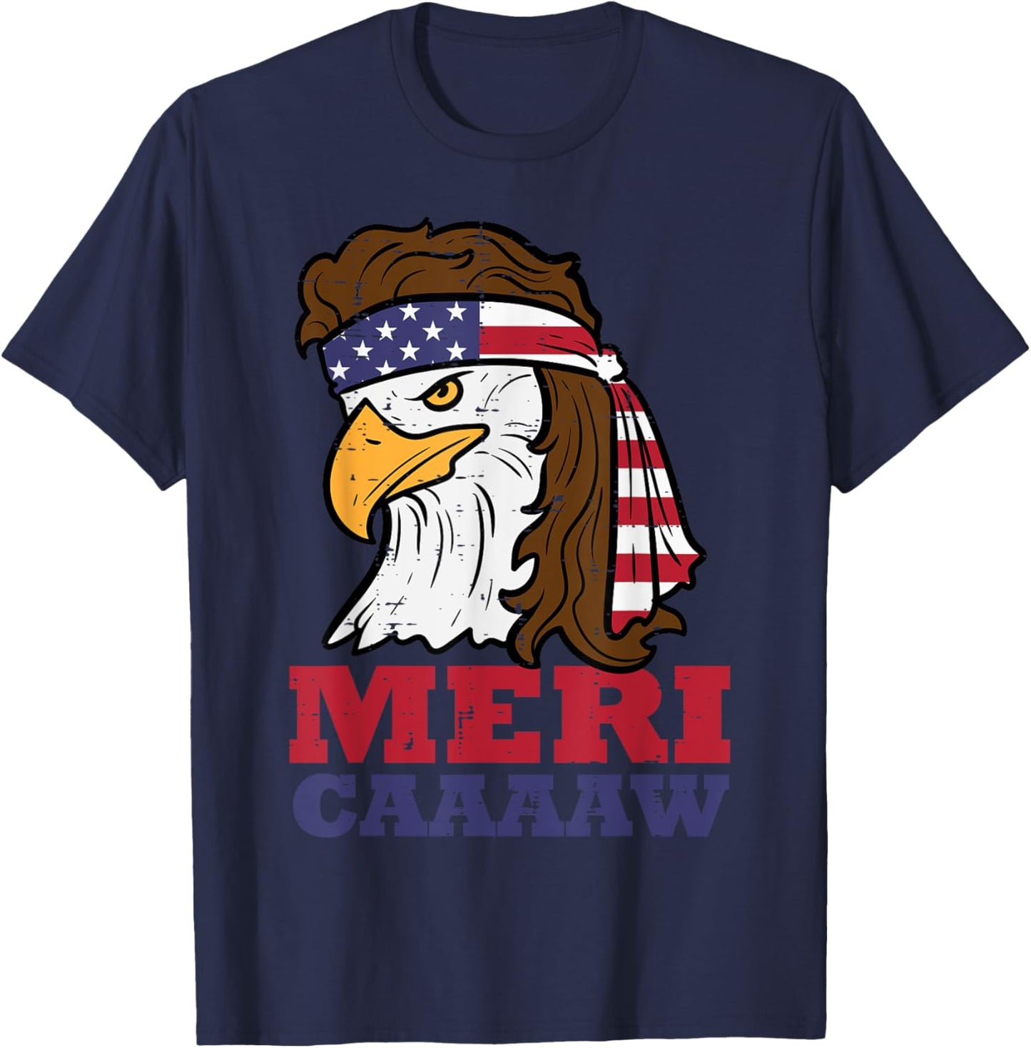 4th Of July Eagle Meri Caw Freedom Patriotic Men Women Kids T-Shirt - T-Shirt | Navy