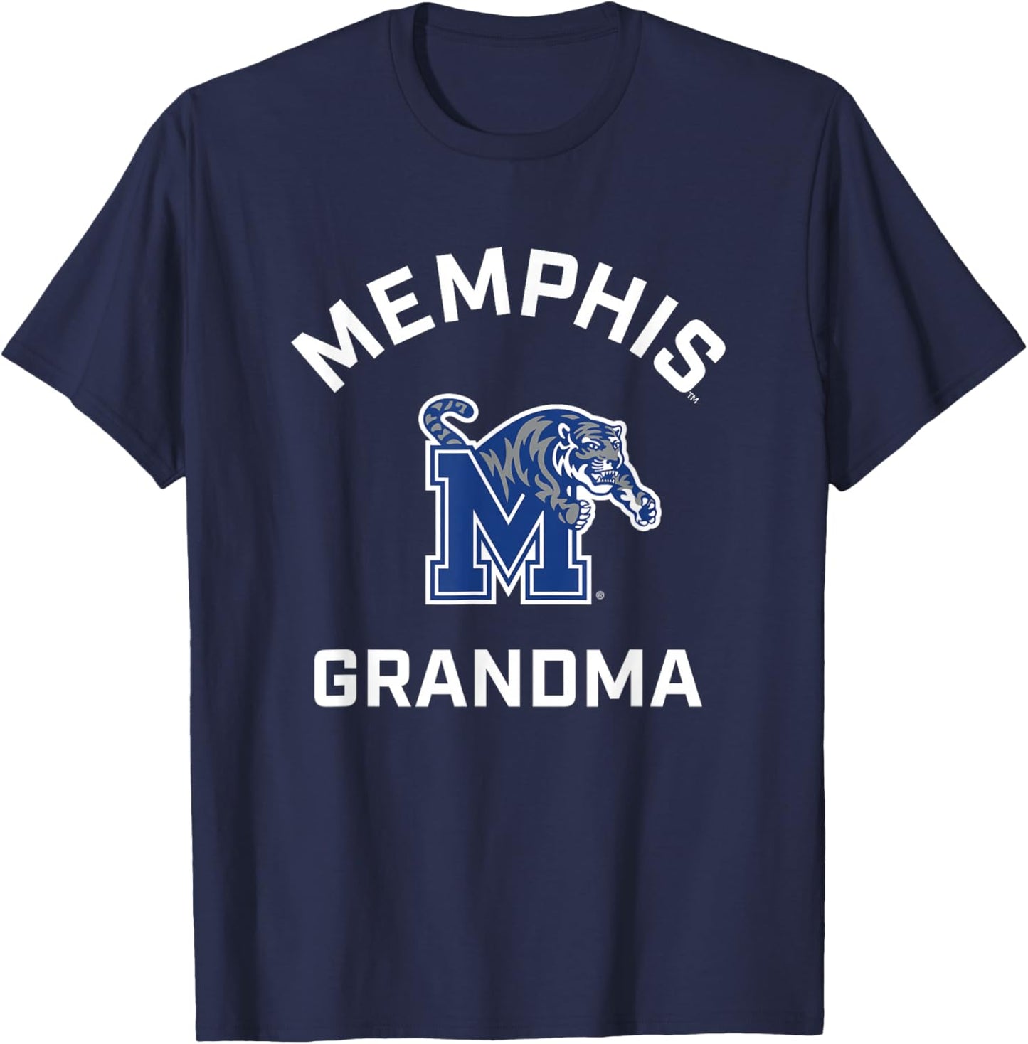 University of Memphis Tigers Arched Grandma T-Shirt - T-Shirt | Navy