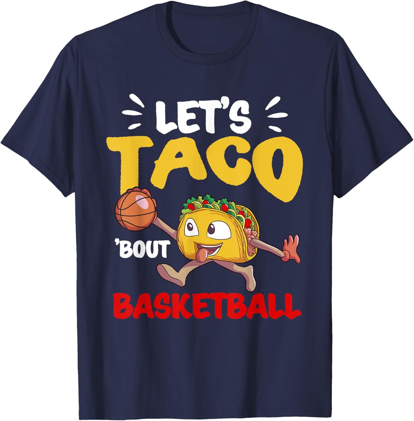 Funny Cinco de Mayo Shirt Boys Kids Mexican Taco Basketball T-Shirt - T-Shirt | Navy