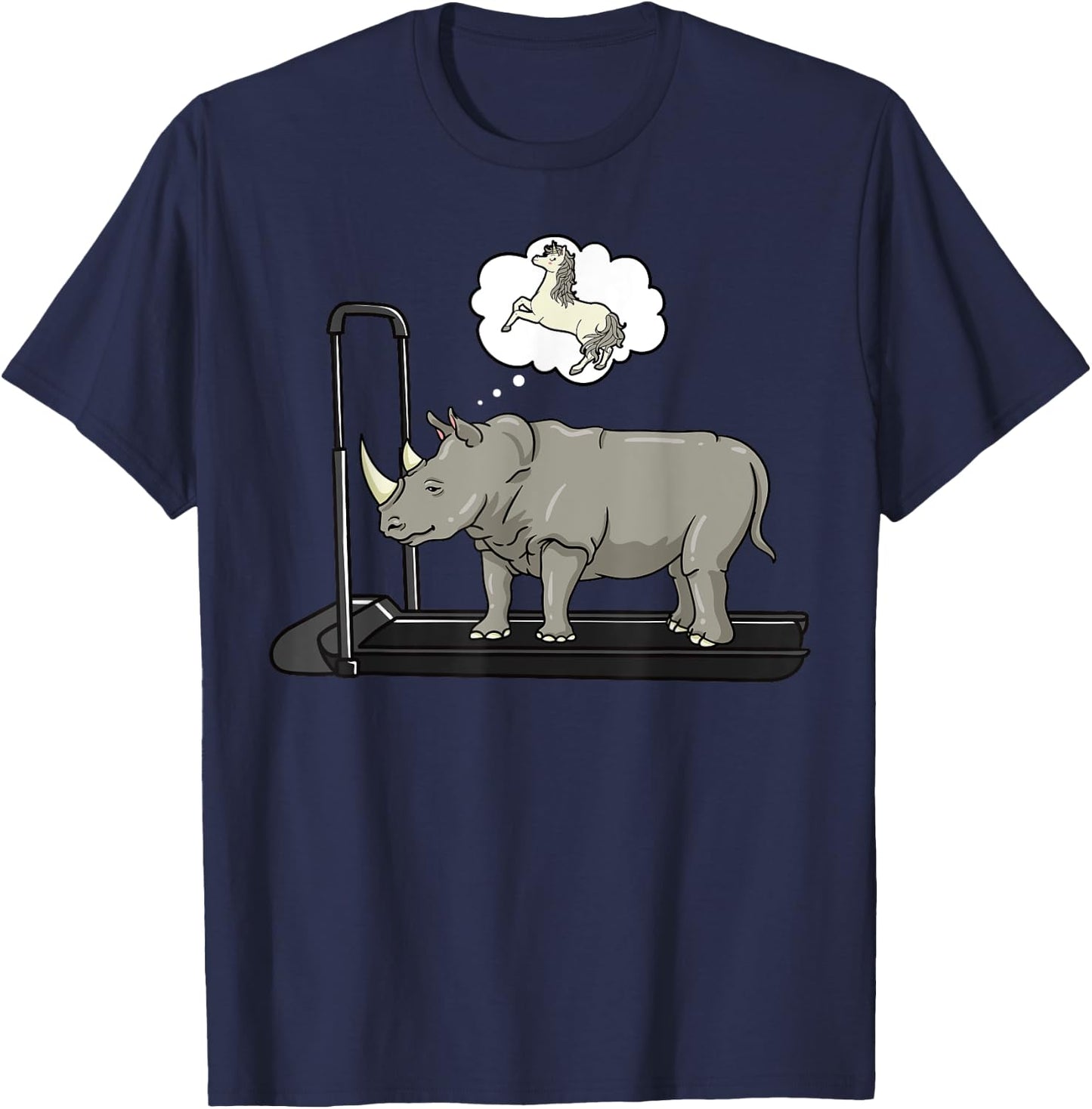 Rhino Loves Unicorn Rhinoceros Animal Wildlife Lover Safari T-Shirt - T-Shirt | Navy