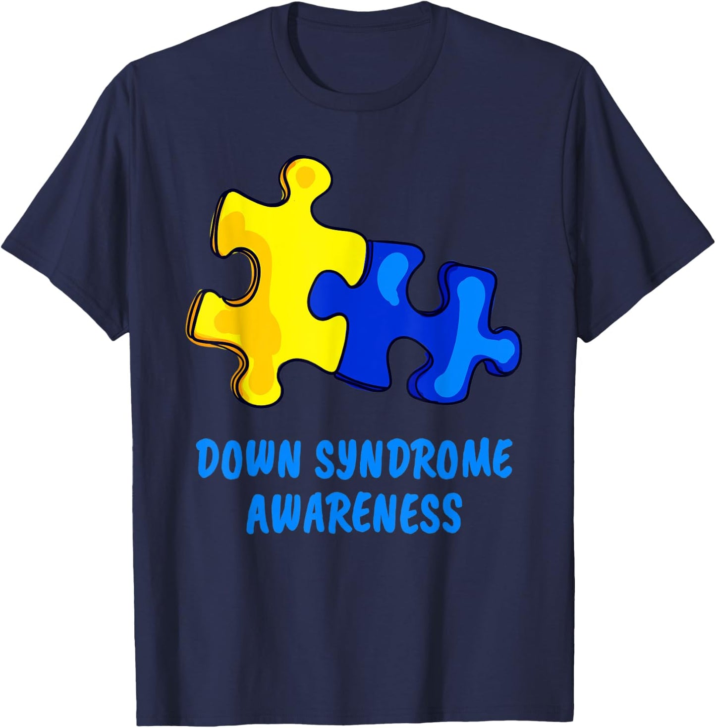 Down Syndrome 21 March Puzzle Down Syndrome Awareness Day T-Shirt - T-Shirt | Navy