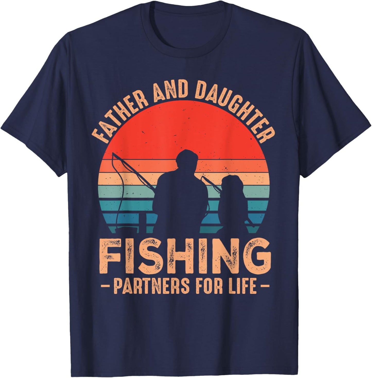 Fathers Day Fishing dad Fathers Day from Daughter Fishing T-Shirt - T-Shirt | Navy