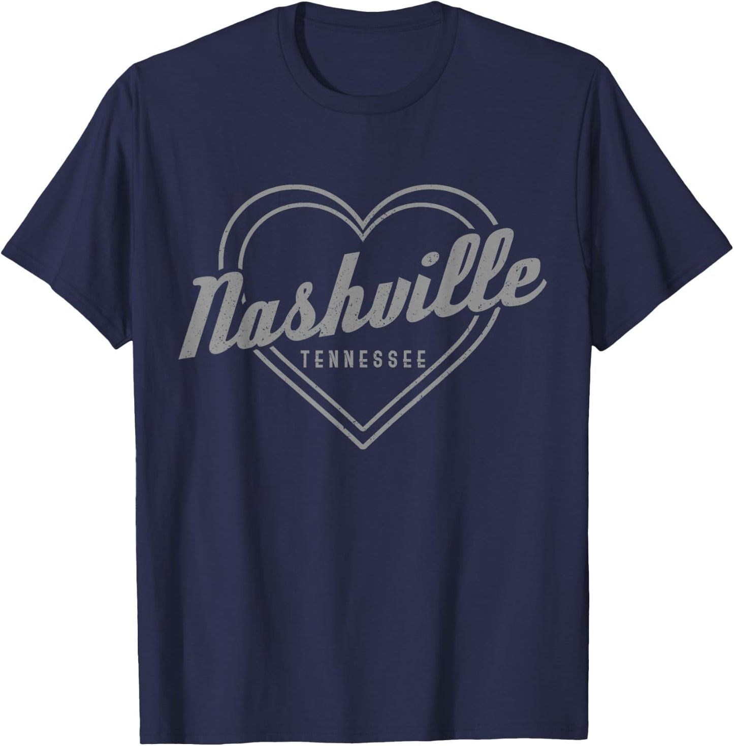 Nashville Tennessee Country Music City Heart Gift Vintage T-Shirt - T-Shirt | Navy