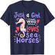 Seahorse Just A Girl Who Loves Seahorses Gift T-Shirt - T-Shirt | Navy