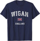 Wigan England Vintage Athletic Sports Design T-Shirt - T-Shirt | Navy
