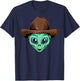 Alien Cowboy Hat UFO Believers Outer Space Cowboy Alien T-Shirt - T-Shirt | Navy