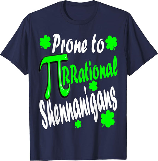Math Teacher Pi Day St Patrick's Day 2023 Shamrock Funny Pun T-Shirt - T-Shirt | Navy
