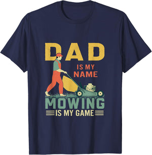 Lawn Mowing Dad Husband Lawn Care Mower Lawn Mowing T-Shirt - T-Shirt | Navy