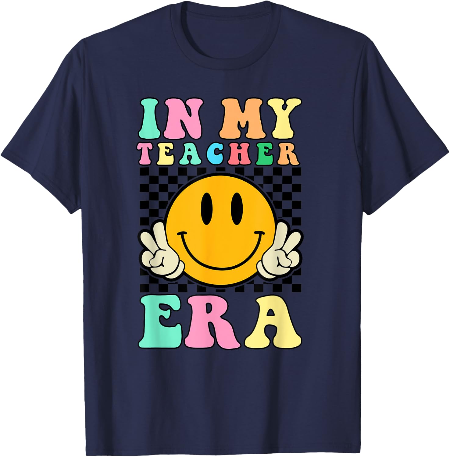 In My Teacher Era Retro Back To School Teacher Student T-Shirt - T-Shirt | Navy
