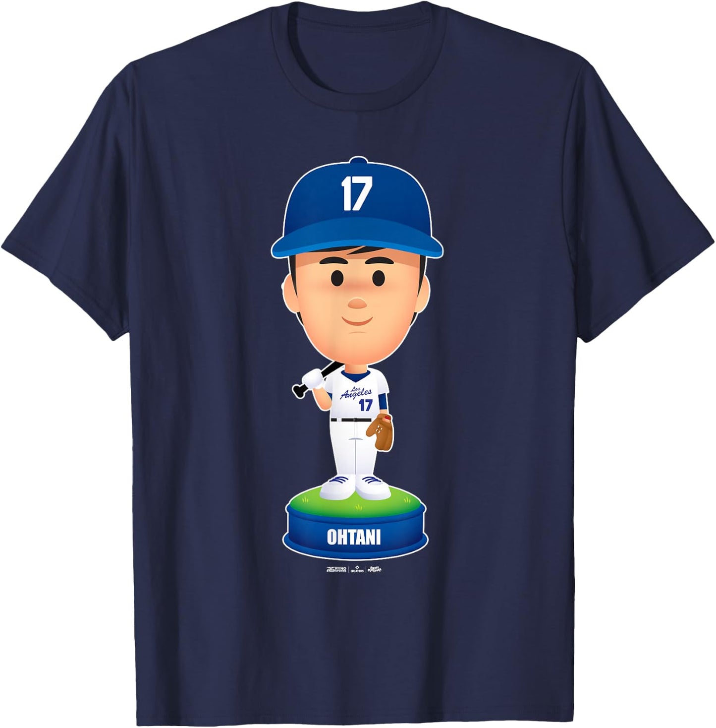 Shohei Ohtani Los Angeles Baseball Bobblehead MLBPA T-Shirt - T-Shirt | Navy