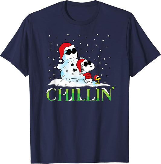 Peanuts Holiday Snoopy Chillin T-Shirt - T-Shirt | Navy