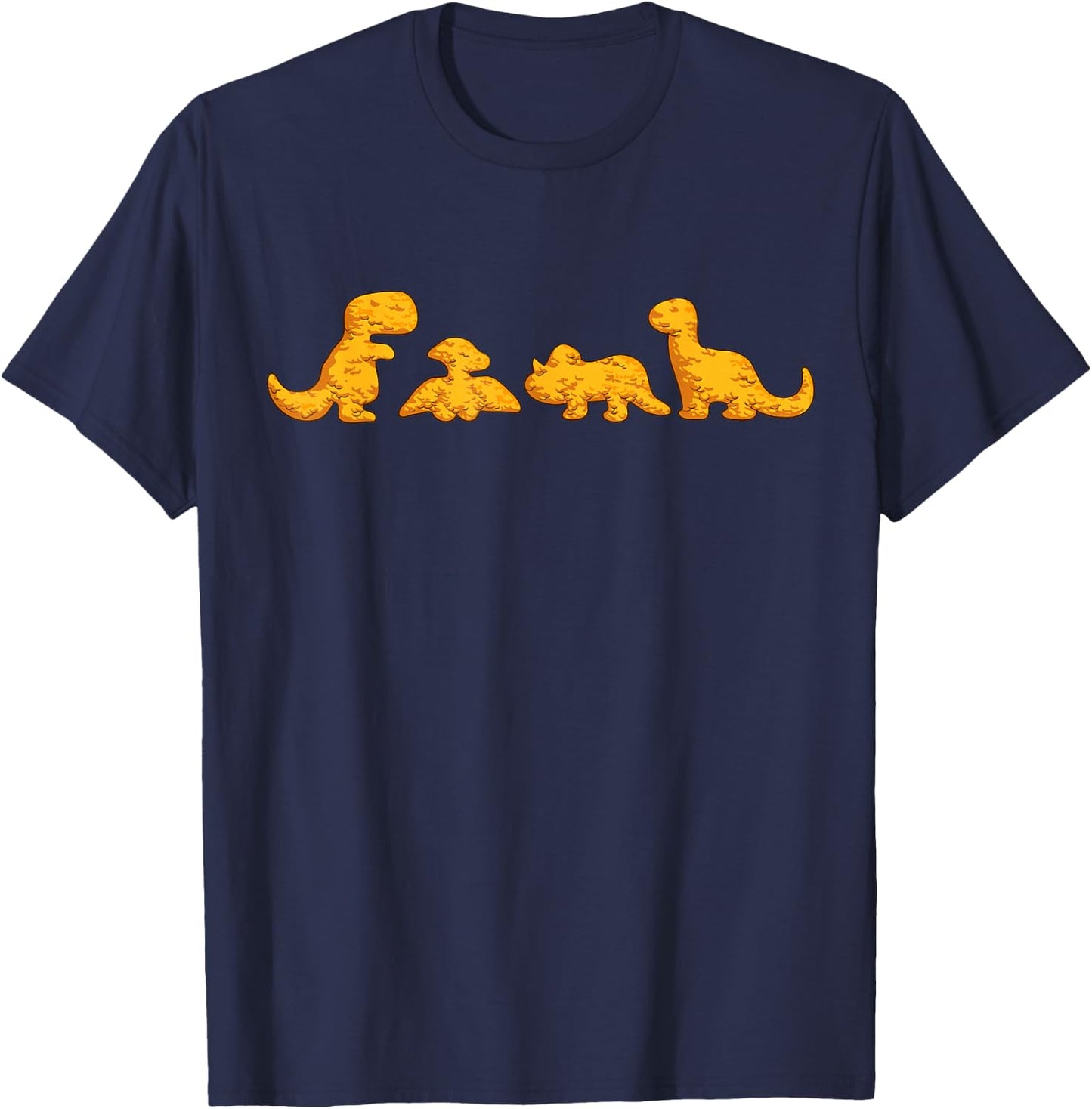 Dino Chicken Nugget Funny Dinosaur Shape Nuggets Nug Lover T-Shirt - T-Shirt | Navy