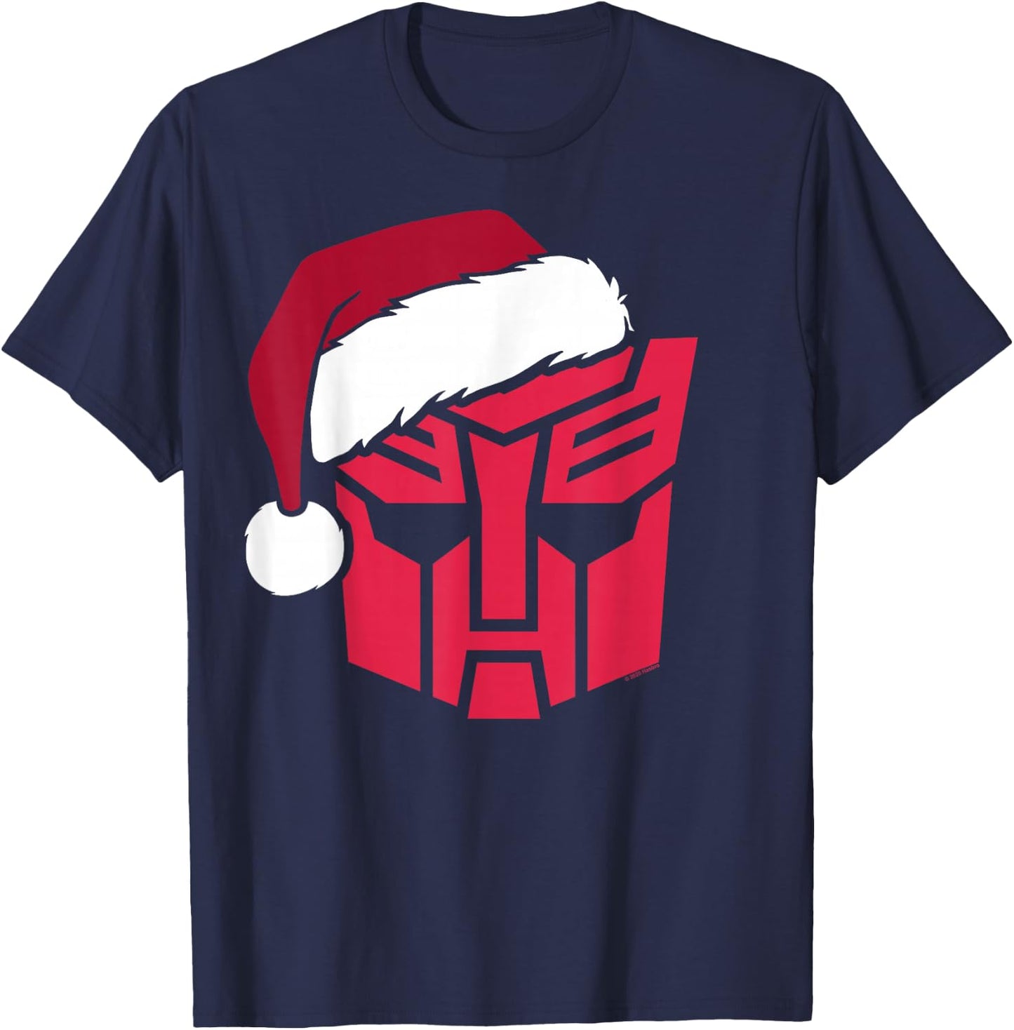 Transformers Christmas Autobots Santa Hat Logo T-Shirt - T-Shirt | Navy