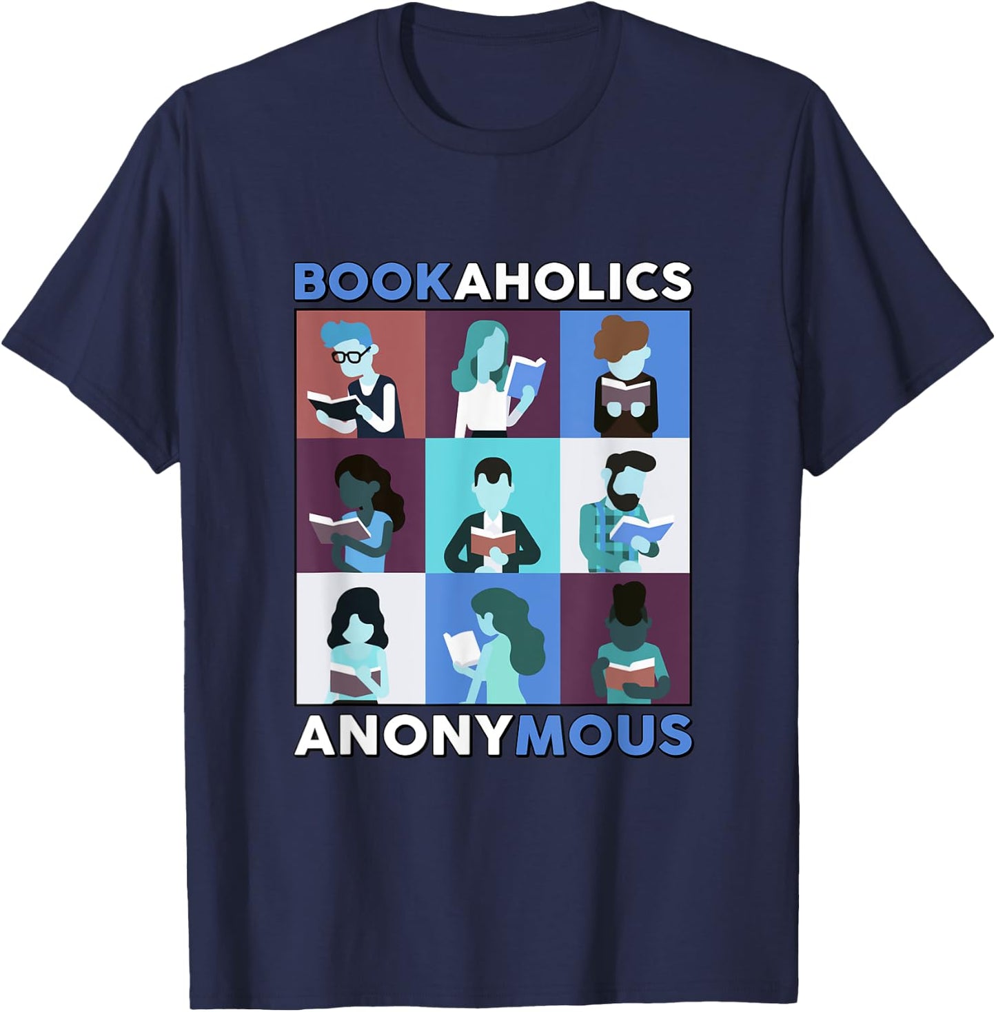 BookAholics Anonymous T-Shirt - T-Shirt | Navy