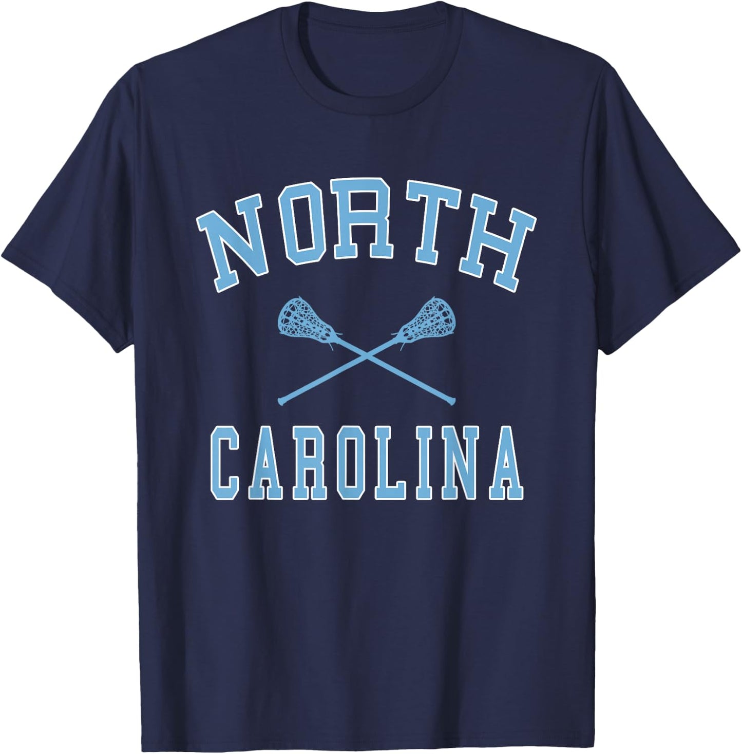 North Carolina Lacrosse Vintage NC LAX Weathered T-Shirt - T-Shirt | Navy