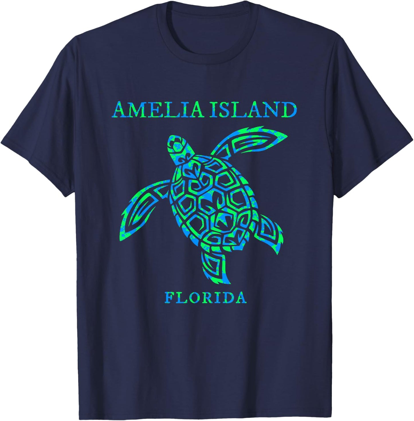 Amelia Island Florida Sea Turtle Souvenir Kids T-Shirt - T-Shirt | Navy