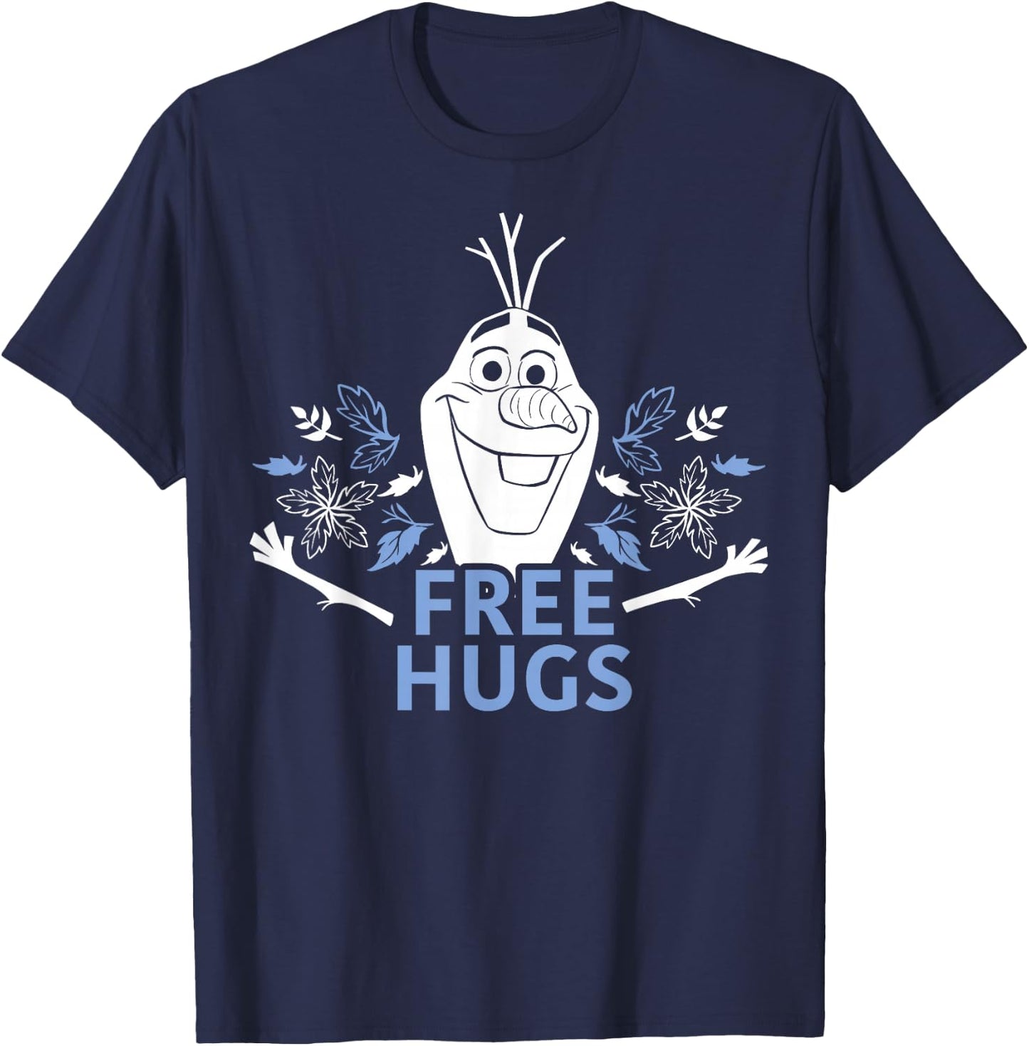 Disney Frozen 2 Olaf Free Hugs Foliage Poster T-Shirt - T-Shirt | Navy