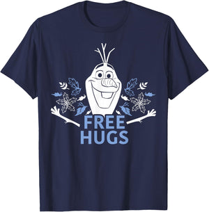 Disney Frozen 2 Olaf Free Hugs Foliage Poster T-Shirt - T-Shirt | Navy
