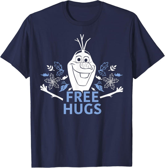 Disney Frozen 2 Olaf Free Hugs Foliage Poster T-Shirt - T-Shirt | Navy