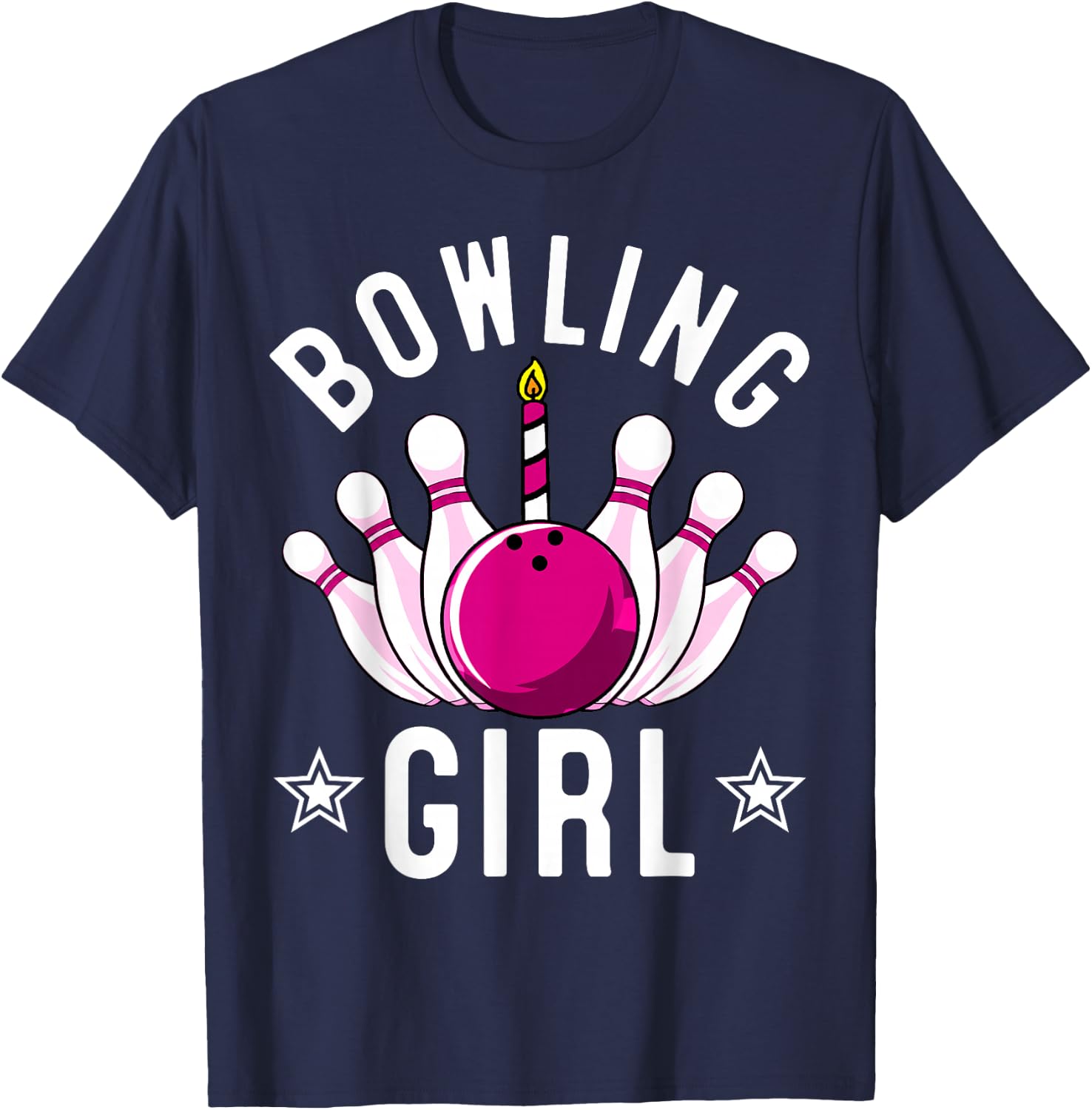 Funny Bowling Gift Kids Cool Bowler Girls Birthday Party T-Shirt - T-Shirt | Navy