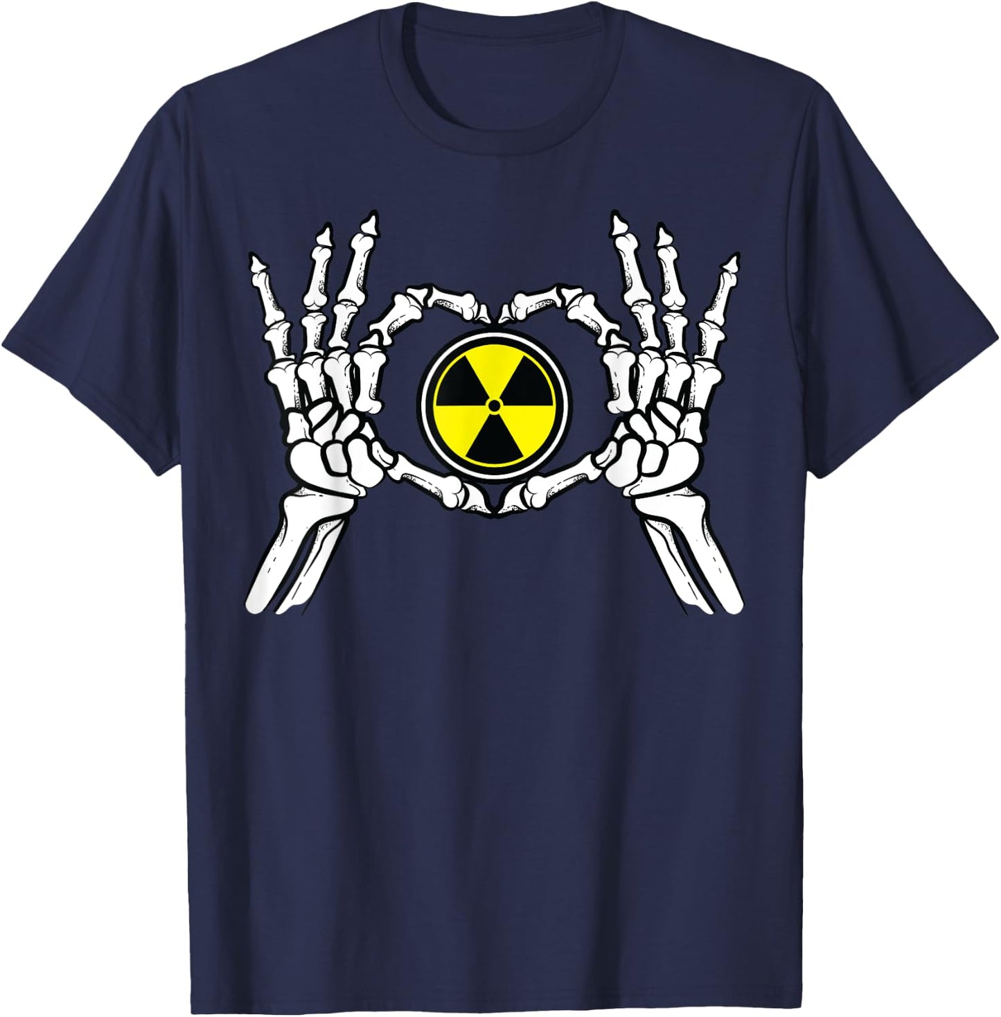 Funny Radioactive Gift Cool Nuclear Biohazard Logo T-Shirt - T-Shirt | Navy