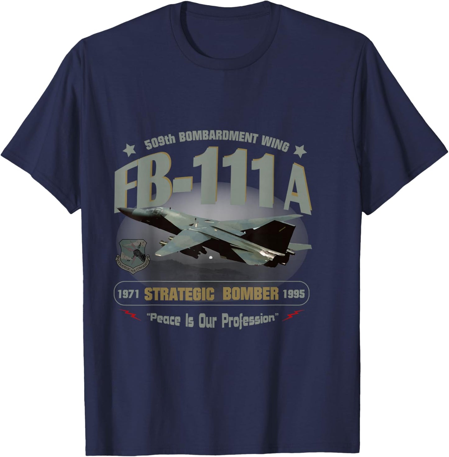 TSH Designs -Adults Black FB-111A 509th Bombardment Wing--Pease AFB T-Shirt - T-Shirt | Navy