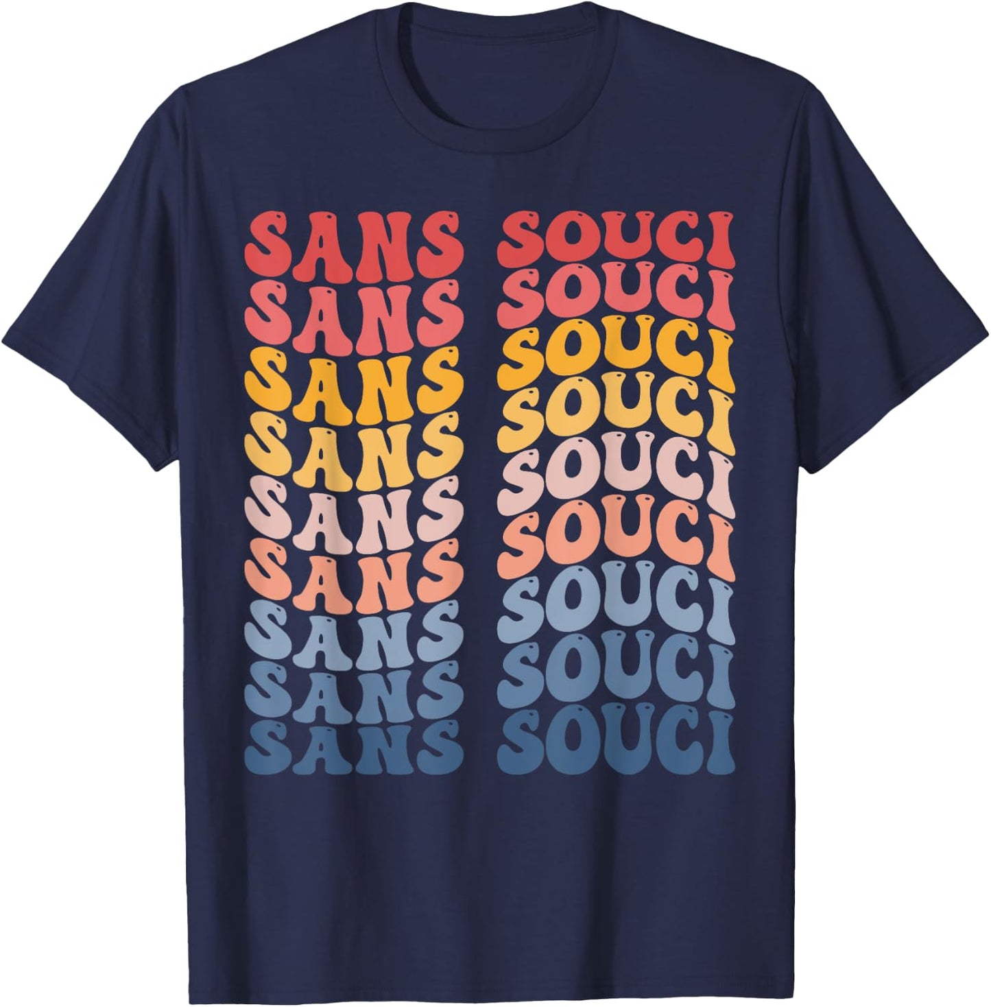 Sans Souci City Groovy Retro T-Shirt - T-Shirt | Navy