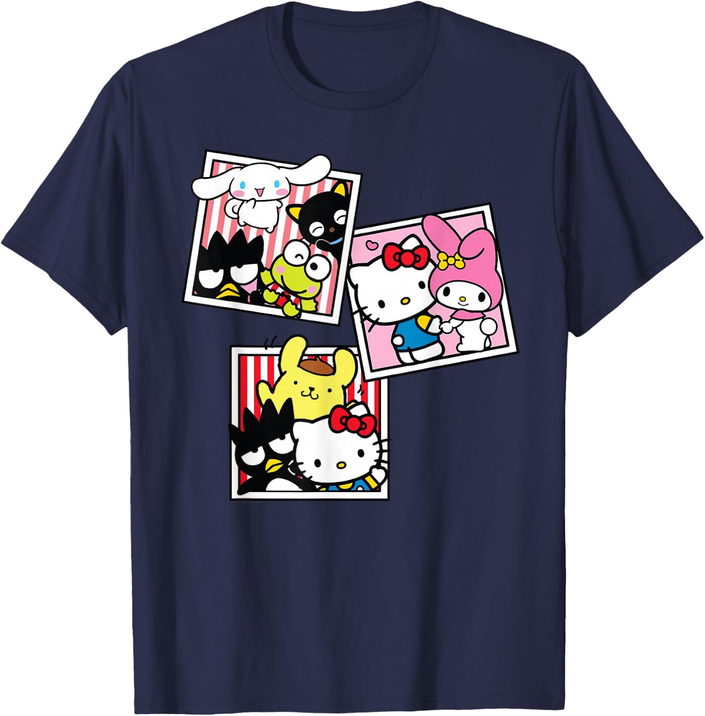 Hello Kitty And Friends Photo Booth Fun Short Sleeve T-Shirt - T-Shirt | Navy
