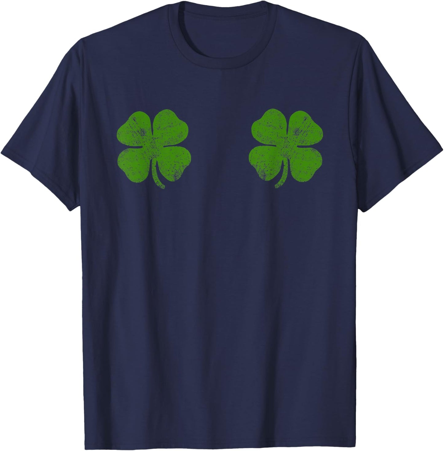 St Patricks Day Shamrock Boob Women Shirt Shamrock Boob T-Shirt - T-Shirt | Navy