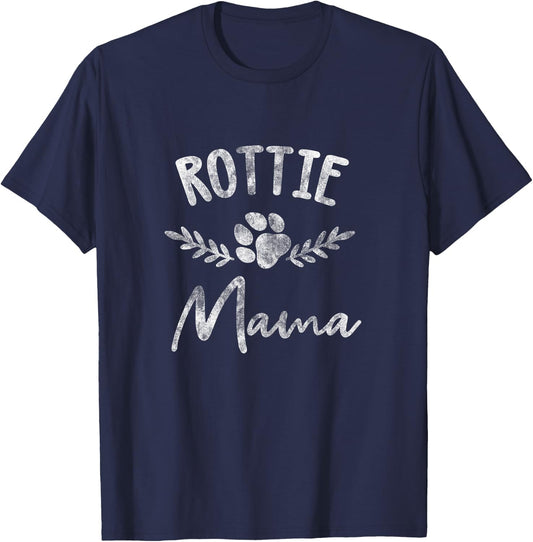 Rottie Mama Design For Rottweilier Mom - Rottie Mom T-Shirt - T-Shirt | Navy