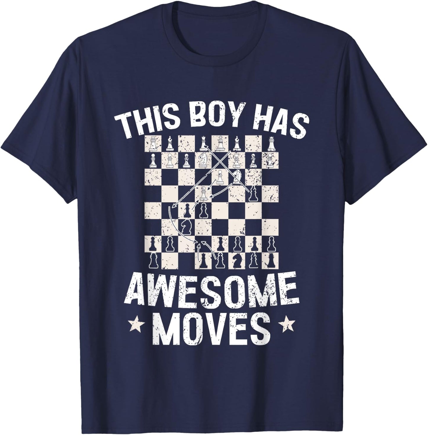 Chess Shirt For Boys Kids Chess Player Board Game T-Shirt - T-Shirt | Navy