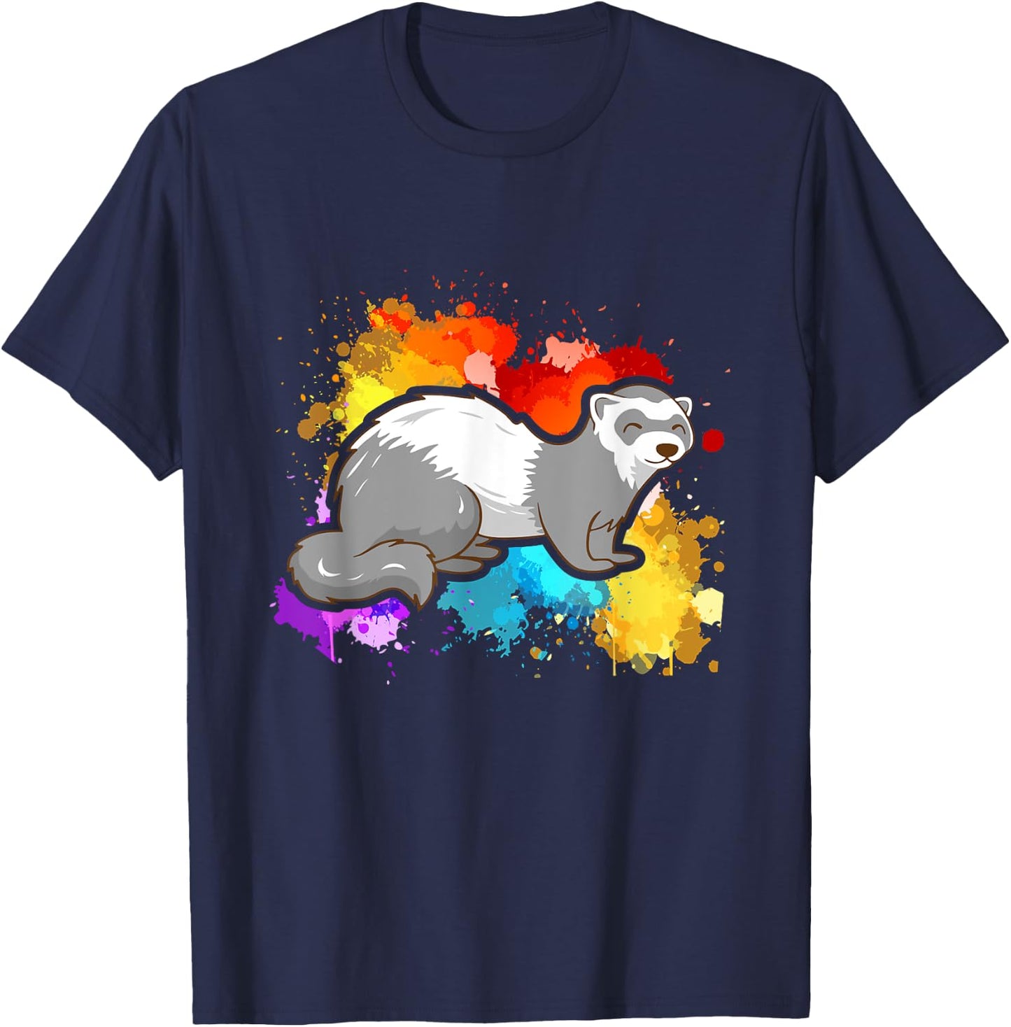Colorful Ferret T-Shirt - T-Shirt | Navy