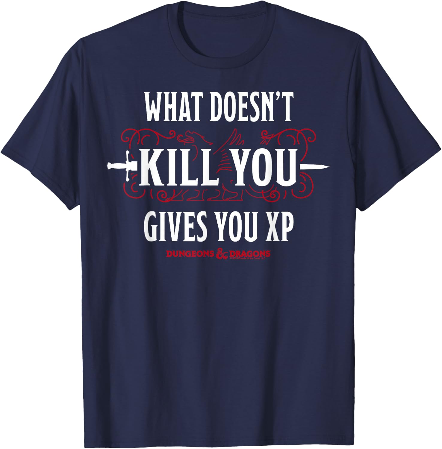 Dungeons & Dragons What Doesn't Kill You Gives You XP T-Shirt - T-Shirt | Navy