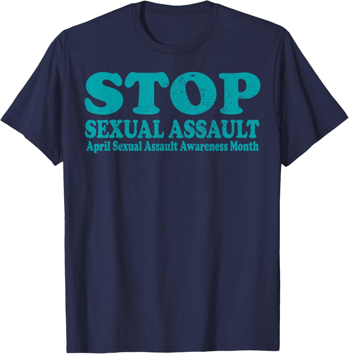 American Stop Sexual Assault April Awareness Month T-Shirt - T-Shirt | Navy
