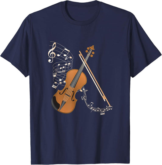 Orchestra Violin Player Gift Musical Instrument Violin Small T-Shirt - T-Shirt | Navy