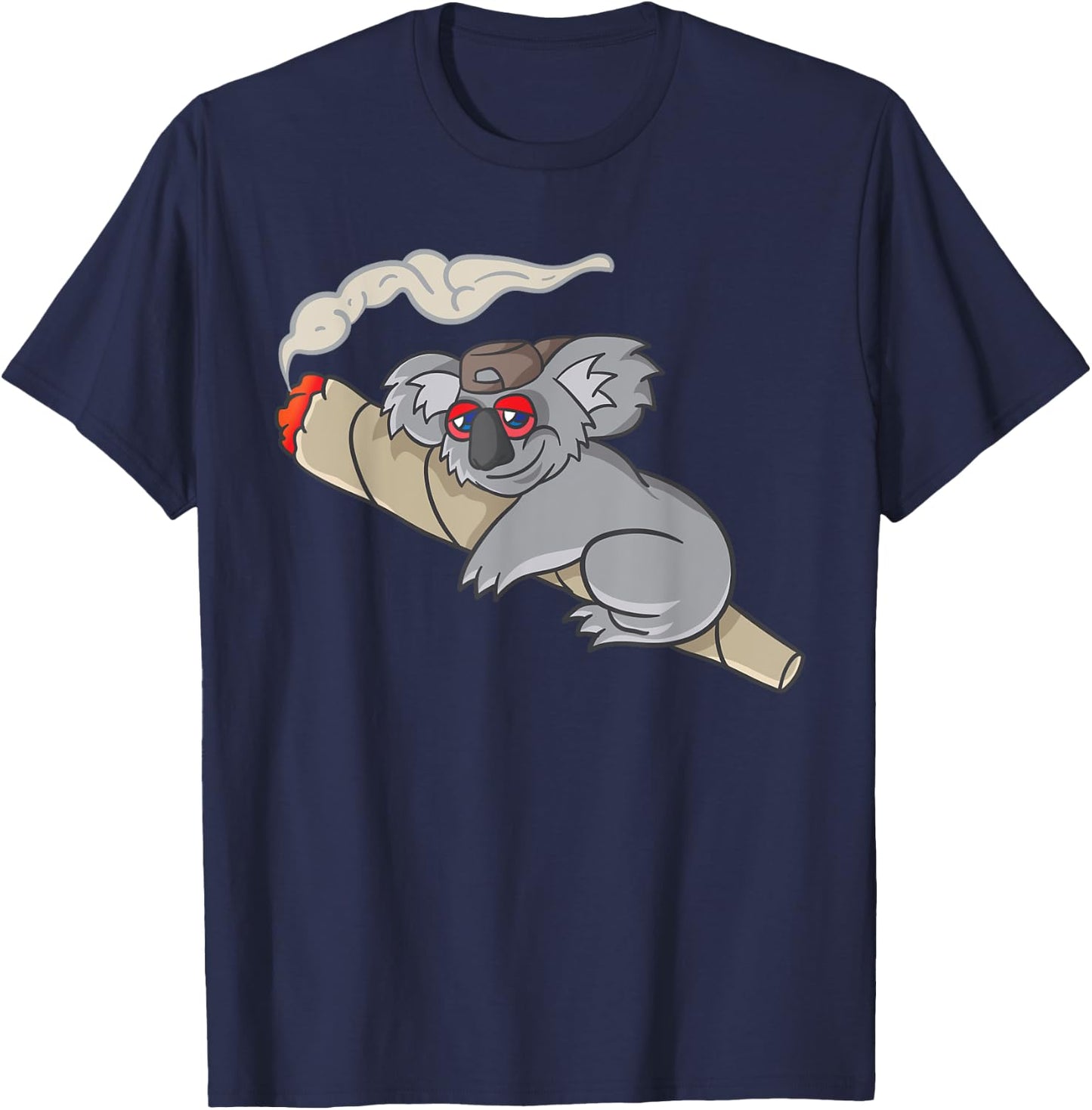 Koala Smokes Grass Marijuana Hemp Cannabis Stoning Koala Bear T-Shirt - T-Shirt | Navy