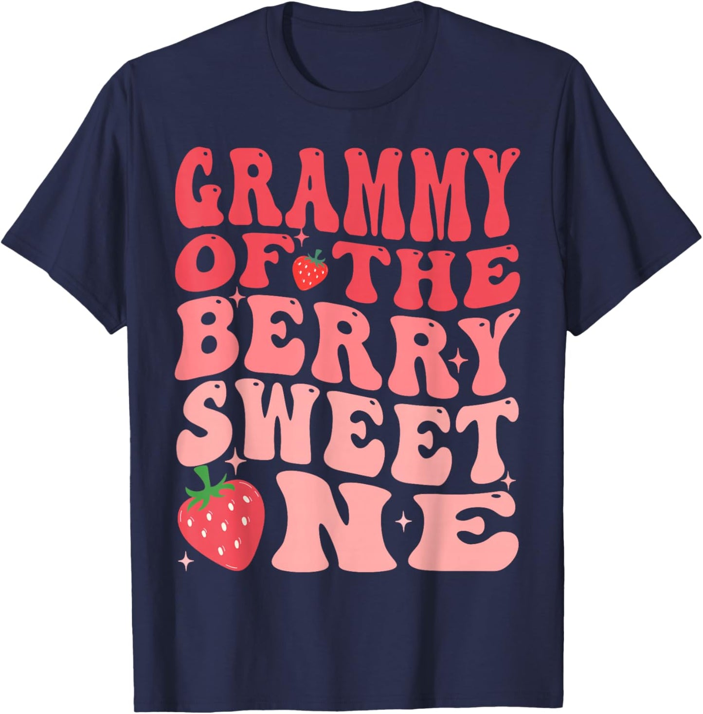 Grammy Of The Berry Sweet One 1st Birthday Strawberry T-Shirt - T-Shirt | Navy