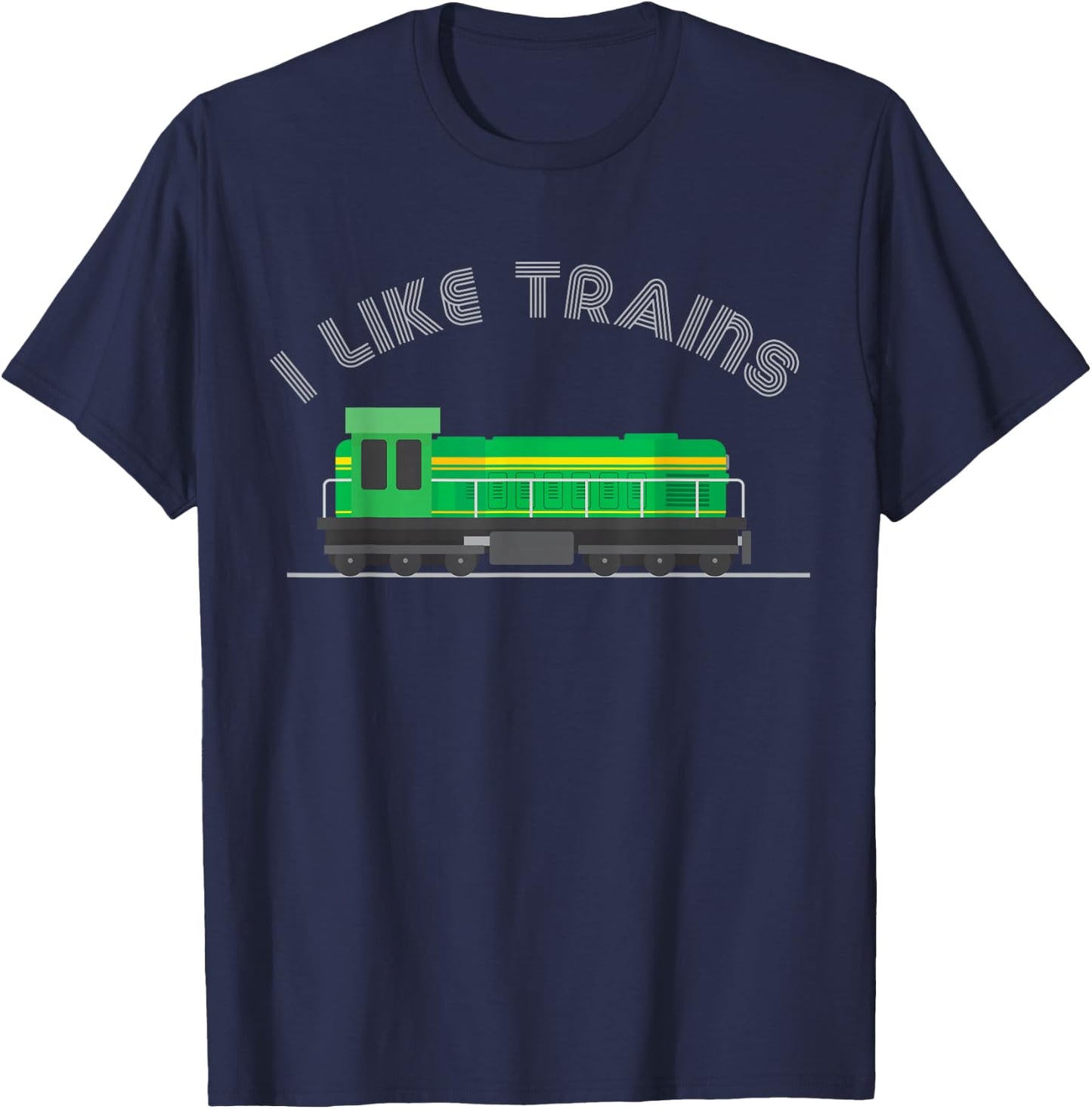 Model Train Collector Kids Railroad Diesel I Like Trains T-Shirt - T-Shirt | Navy
