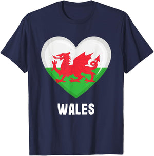 Welsh Flag Jersey | Welsh T-Shirt - T-Shirt | Navy