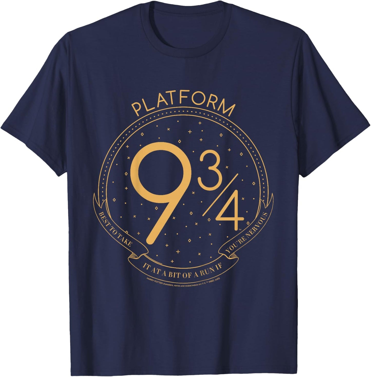 Kids Harry Potter Platform 9 &3/4 Line Art T-Shirt - T-Shirt | Navy