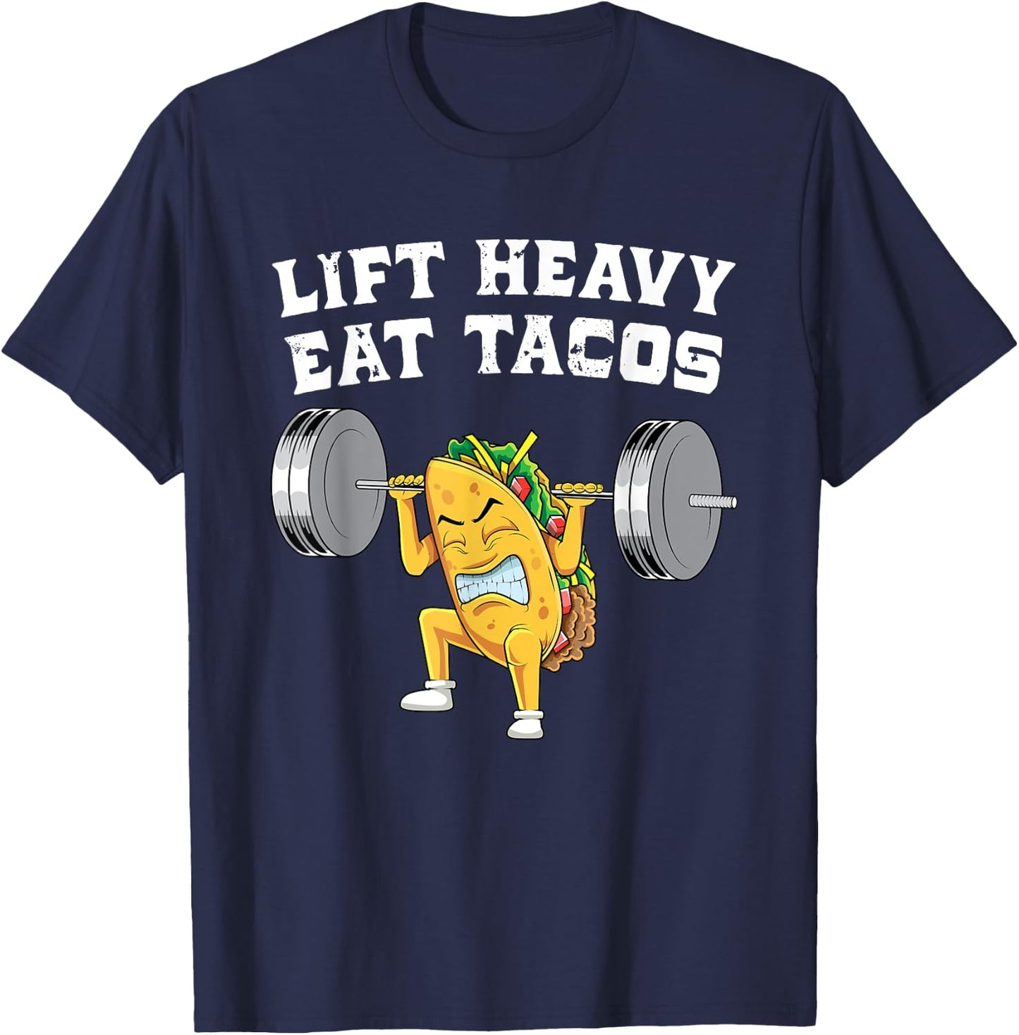 Funny Weightlifting Taco Lover Gift | Love Squats Exercise T-Shirt - T-Shirt | Navy