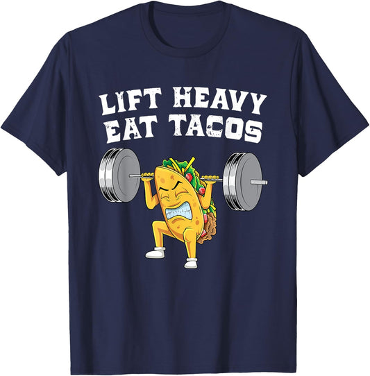 Funny Weightlifting Taco Lover Gift | Love Squats Exercise T-Shirt - T-Shirt | Navy