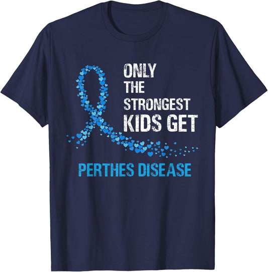 Blue Ribbon Only The Strongest Kids Get Perthes Disease T-Shirt - T-Shirt | Navy