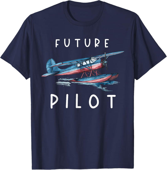 Future Pilot Seaplane Toddler Float Airplane Pilot Kids T-Shirt - T-Shirt | Navy