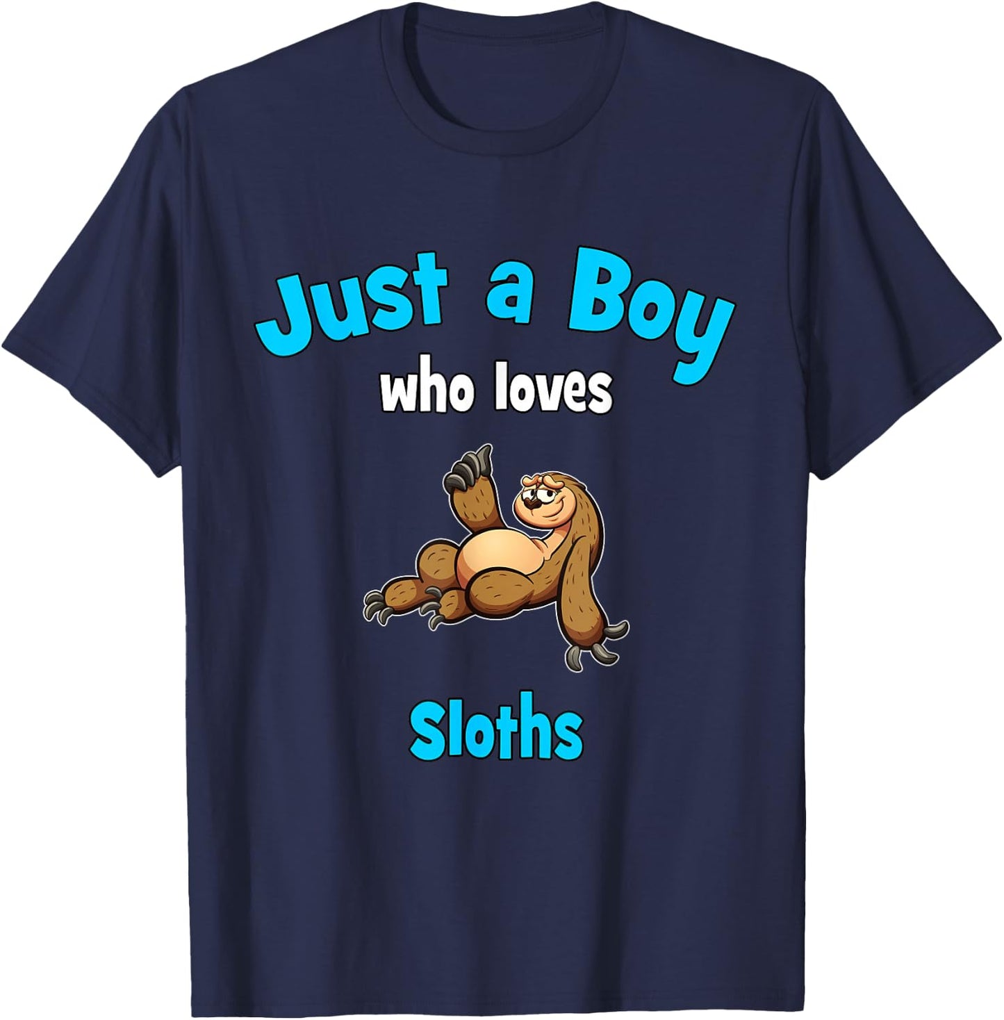Sloth Shirt for Boys | Children's Sloth T-Shirt - T-Shirt | Navy